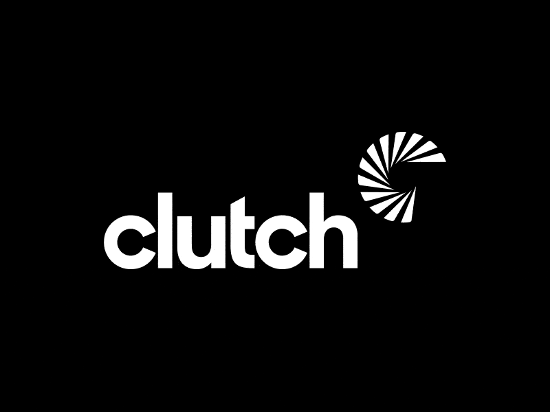 Clutch logo animation with rotating reveal