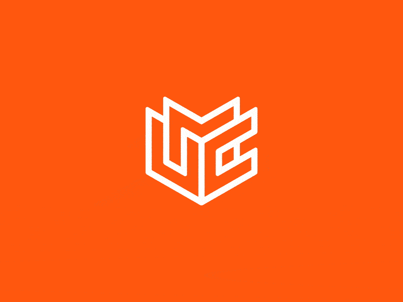 UMC logo animation- letters drawn on and then sliding together and interlocking