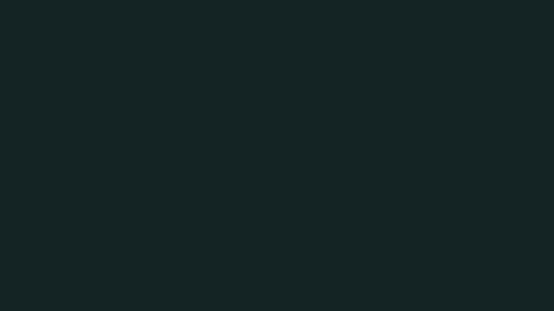 Animation of the words "Into The Woods" revealing in teal from the bottom left to the top right on a dark background.